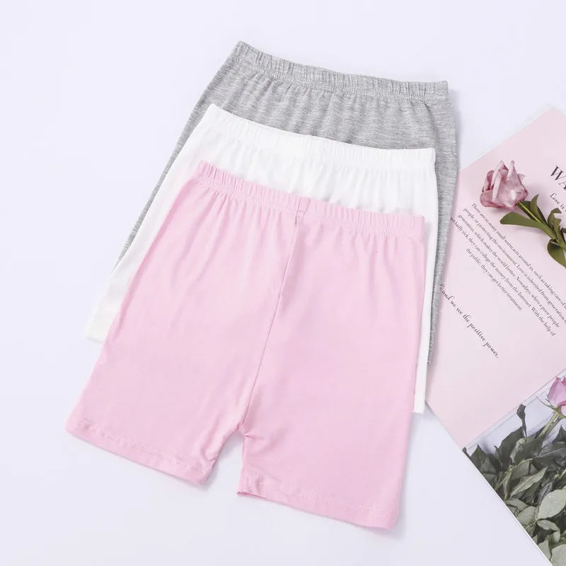 4Pcs/lot Summer Shorts Girls Clothes Baby Shorts 3 to 10Y Kids Pants Girl Solid Boxer Lace Underwear Children Safety Beach Short