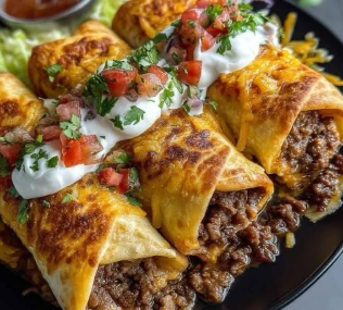 Beef and Cheese Chimichangas