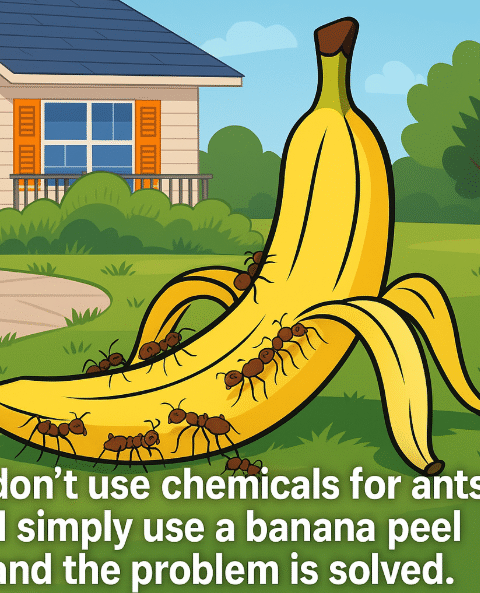I don't use chemicals for ants. I simply use a banana peel
