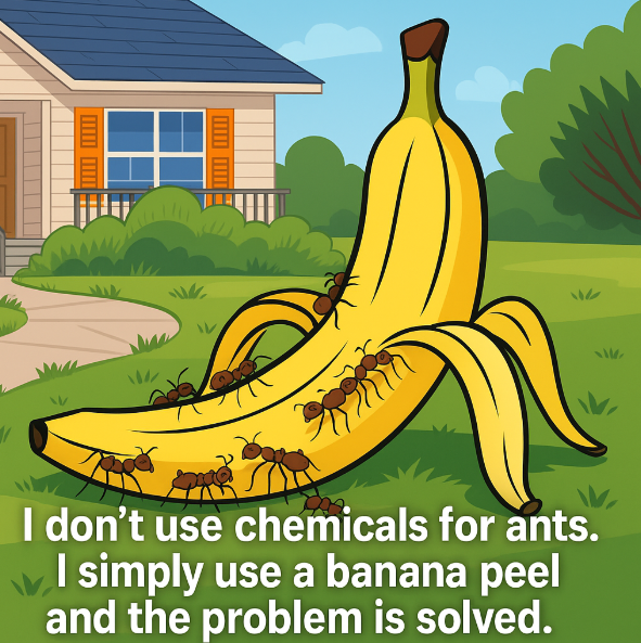 I don't use chemicals for ants. I simply use a banana peel