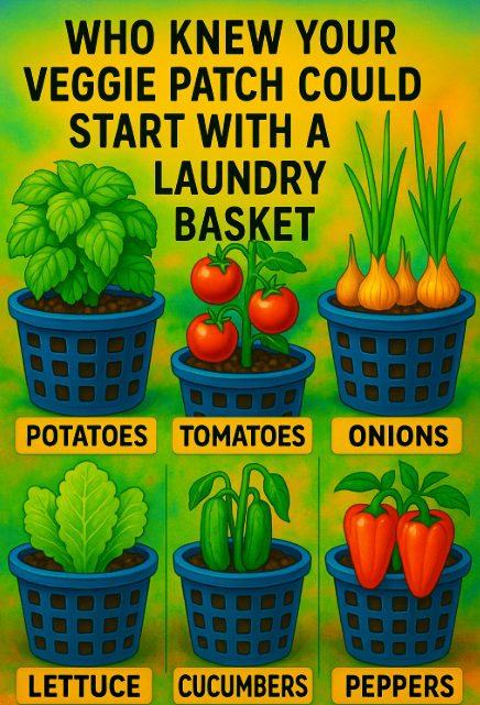 Who knew your veggie patch could start with a laundry basket